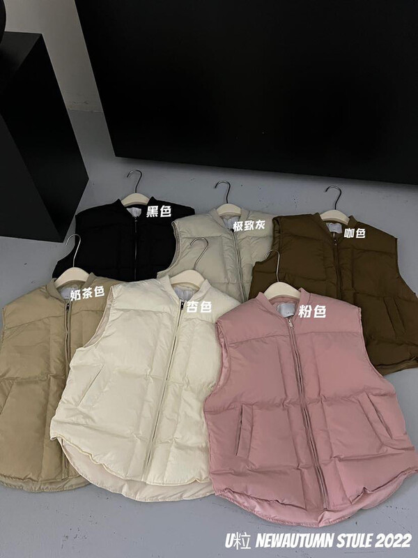 Original price 130.72! [U grain] Small V-neck zipper temperament down vest 1052