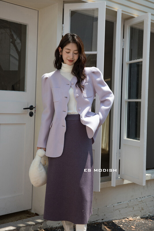 [ES MODISH] Temperament and high-quality wavy wool coat (including 100% wool) JK2026B# CQW