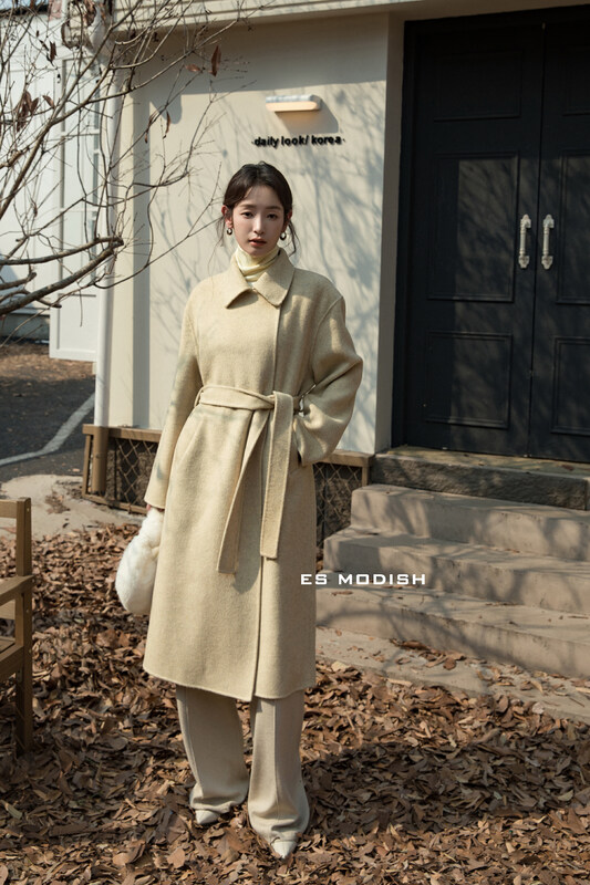 【ES MODISH】Korean style loose high-quality wool coat (with belt) (including 100% wool) JK2000A# CQW