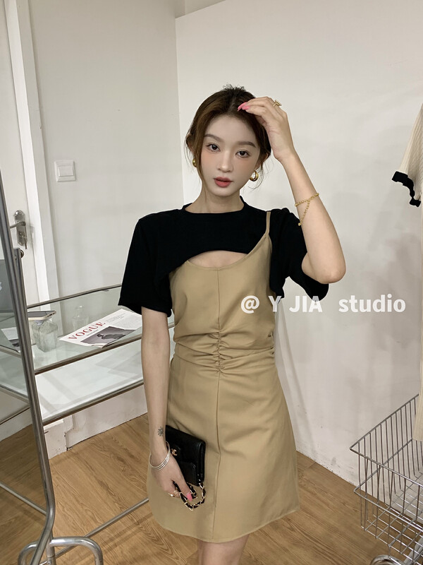 【Y.JIA】Design fake two-piece dress YS2-1179# FHX