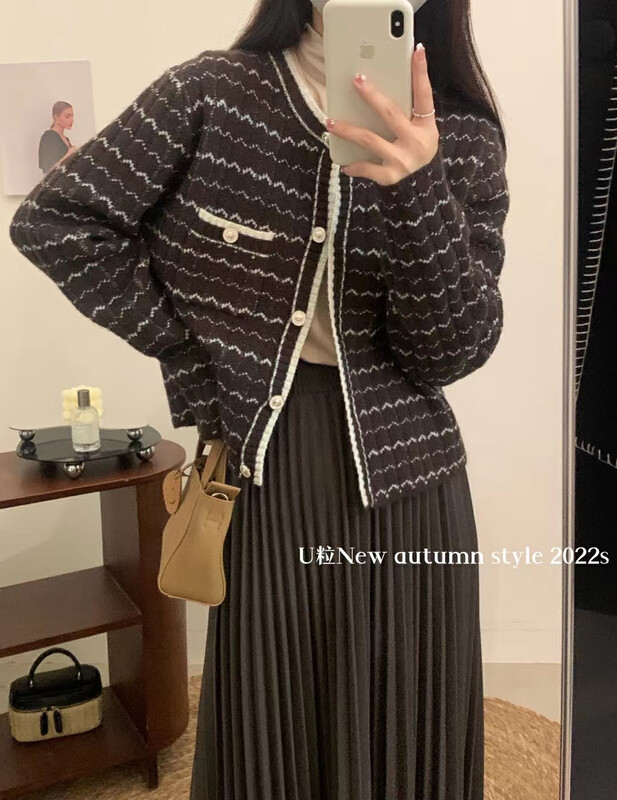 [U grain] French small fragrance knitted cardigan 2207
