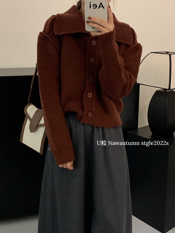 [U grain] Korean new candy-colored cardigan sweater 1746