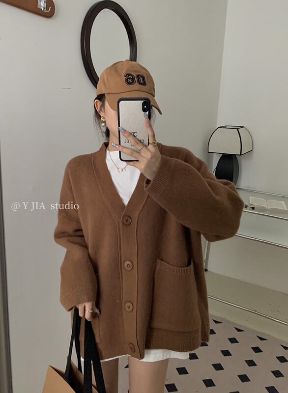 [Y.JIA] Gentle, simple, loose, all-match, thin college style sweater jacket warm sweater YS1-633# FHX