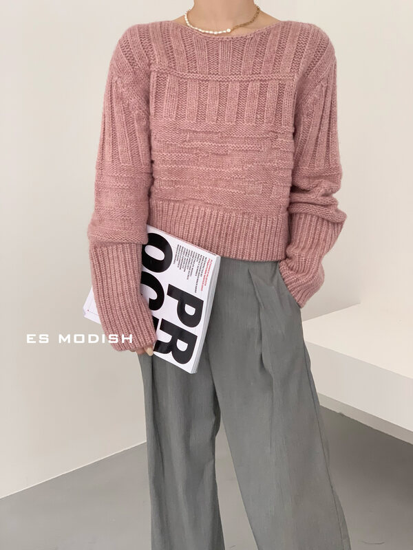 【ES MODISH】Simple Solid Color Versatile Warm Sweater (38% Wool) BL1904# CQW