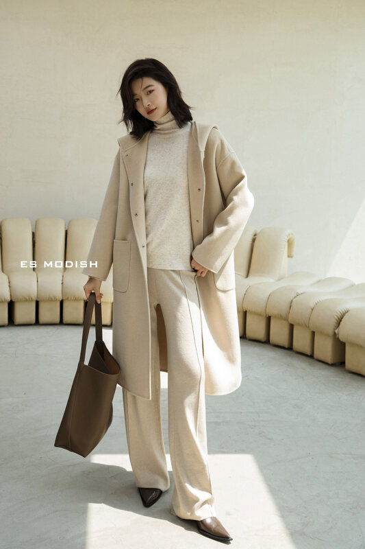 【ES MODISH】Korean Loose Hooded Wool Jacket (100% Wool) JK2001A# CQW