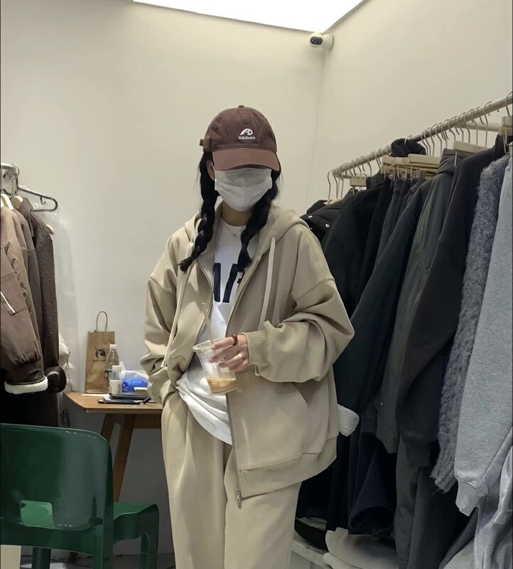 【EN SEASON】Korean version casual clean hooded baby fleece zipper sweater YS1-9851-1# LSW