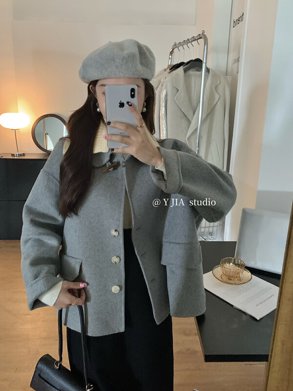 【Y.JIA】Removable woolen collar wool coat coat 55035
