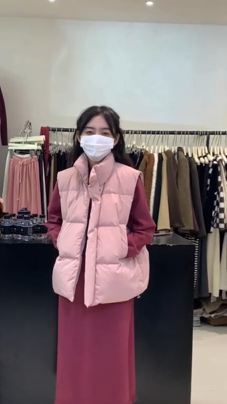 [U grain] Korean lazy style candy color down jacket 893
