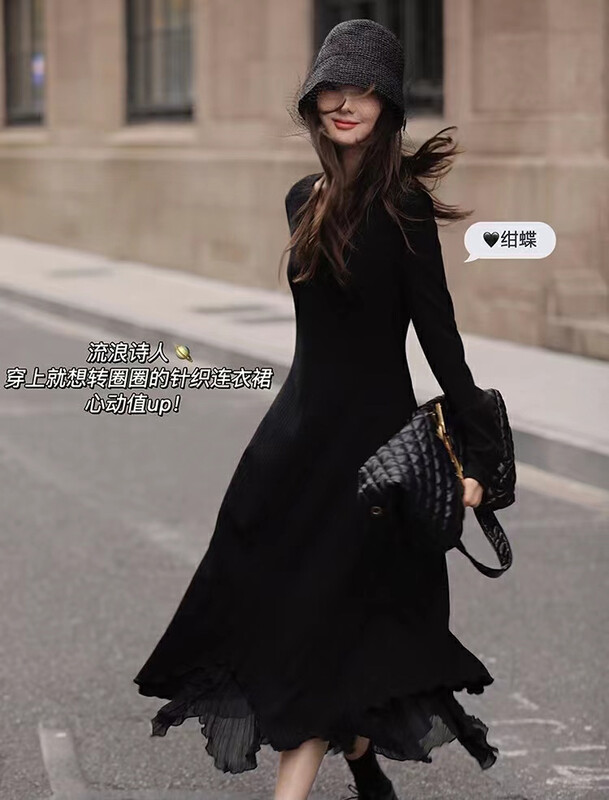 【ARE STUDIO】Temperament v-neck irregular long dress 92337# OZQ