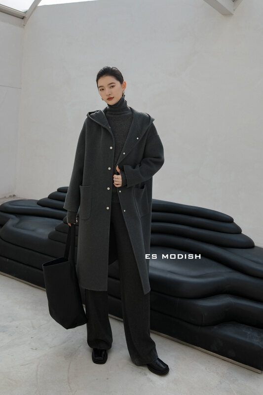 New in winter!【ES MODISH】Wool Hooded Korean Wool Jacket (Non-Removable Hat) JK2001B# CQW