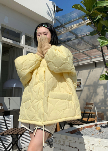 Control 3 Real Price Vitality Girl Autumn and Winter Soft Waxy Cream Yellow Warm Cotton Padded Coat