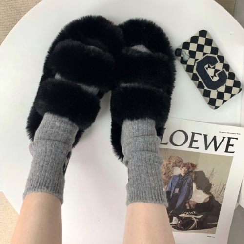 Real shooting real price Winter wool slippers ins tide thick bottom non-slip can wear all-match warm slippers