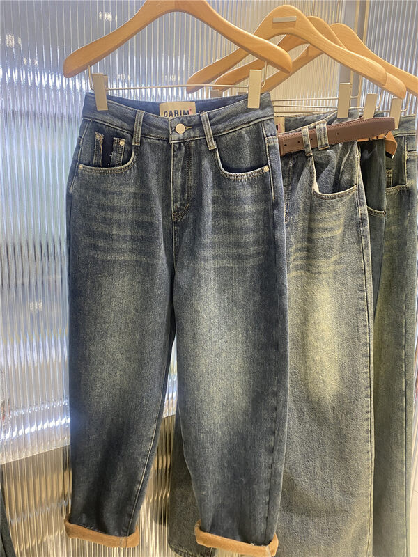 【JEANS】Fleece Versatile Daddy Jeans R570# LSW