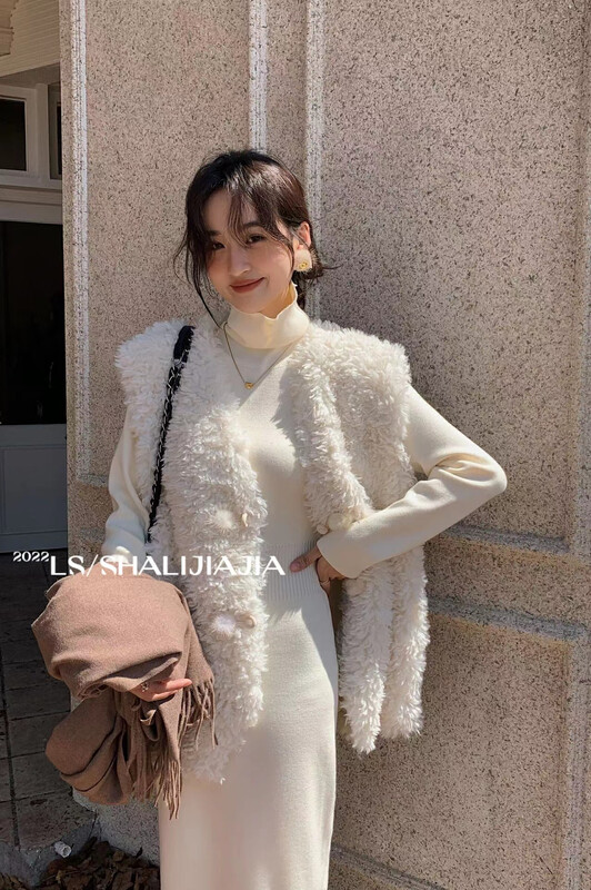 【LS】Korean Versatile Lamb Wool Vest 2955