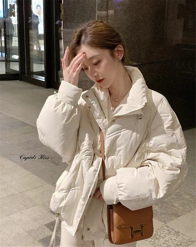 【MS STUDIO】Casual Solid Color Stand Collar Warm Cotton Jacket 98773# PCZ