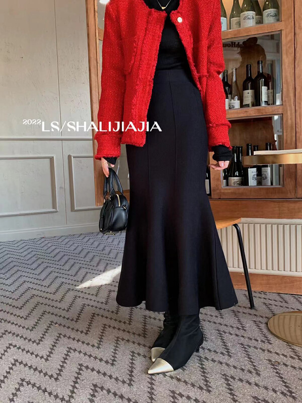 [LS] Korean elegant fishtail knitted skirt M2022