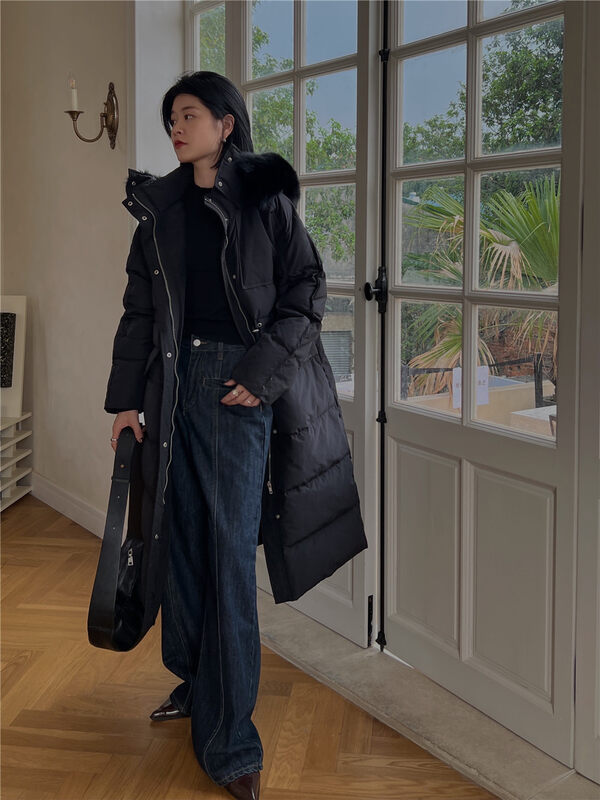 【SOUL】Simple and stylish casual warm down jacket (with detachable real fox fur collar) (including 90% white duck down, with small fur collar) A8814# CLS