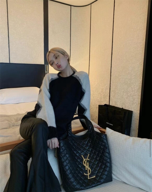 【MS STUDIO】Color-blocking long-sleeved all-match warm sweater 9462# PCZ