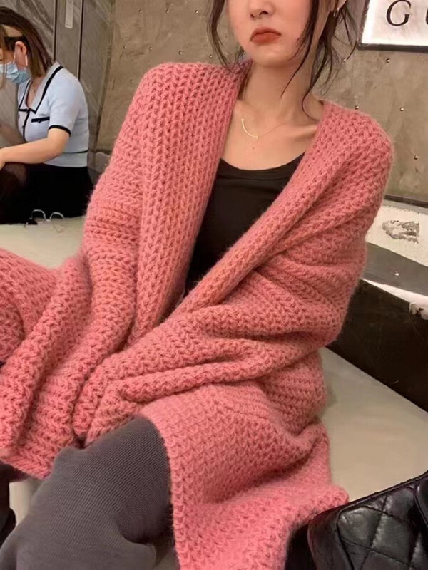 【MINI NI】Korean Style Pocket Loose Thick Knit Cardigan 9439# PCZ