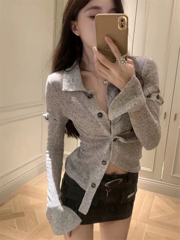 New in autumn! [MS STUDIO] Spice Girls Versatile Fashionable Textured Shirt 9321# PCZ