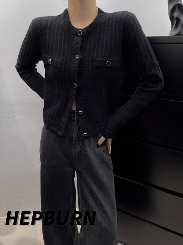 【HEPBURN Hepburn】Advanced Small Fragrance Sweater (All-match Thin Sweater Sweater) Y52# FHX