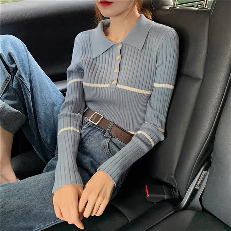 【F·P】Fashionable Lapel Sweater M5008# HBX