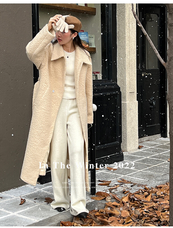 [THE MIND] Casual Versatile Slim Long Wool Jacket 61228