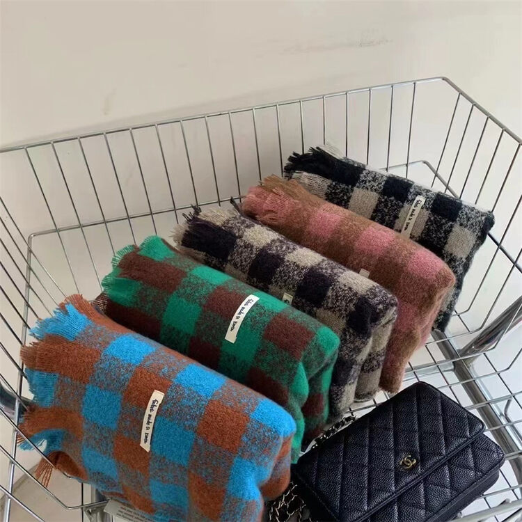 [WANG] Plaid fashionable versatile scarf YS25-4 # ZXL