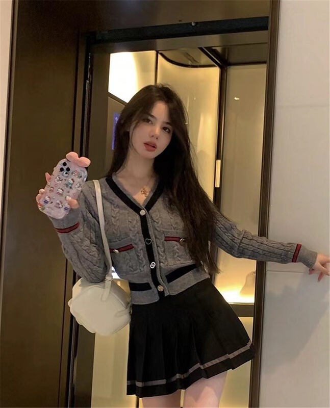 【MS STUDIO】Korean version long-sleeved all-match knitted cardigan (tops only) 9456# PCZ