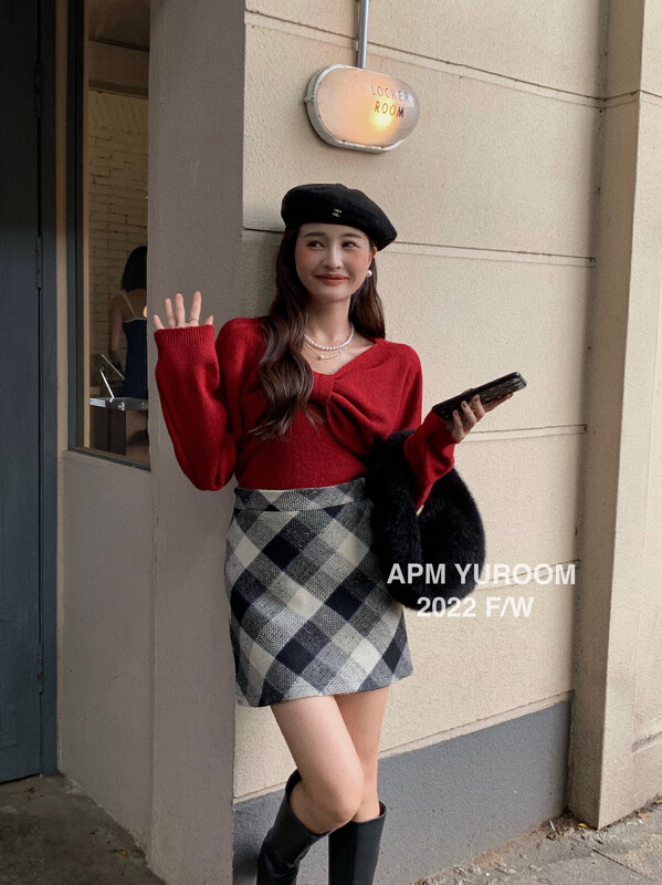 [APM YUROOM] Temperament bow shawl knitted sweater + camisole suit 9172# LSL