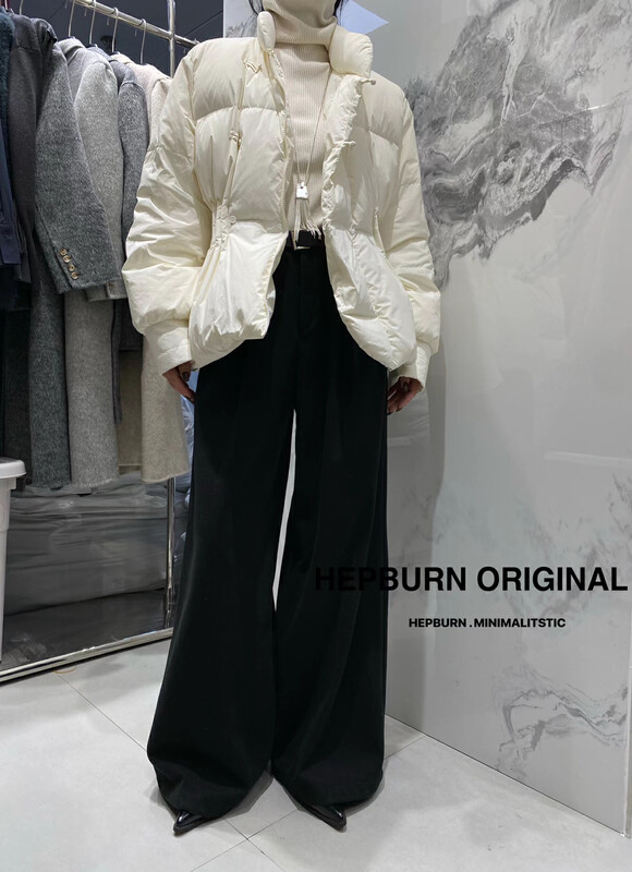 [HEPBURN Hepburn] New Chinese style white duck down waist down jacket with 90% white duck down 5283