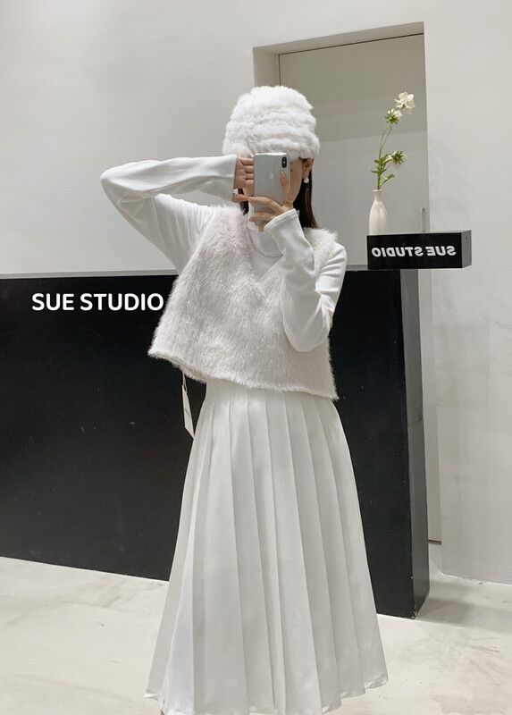 【SUE STUDIO】V Neck Velvet Casual Retro Vest 22361# ZJY