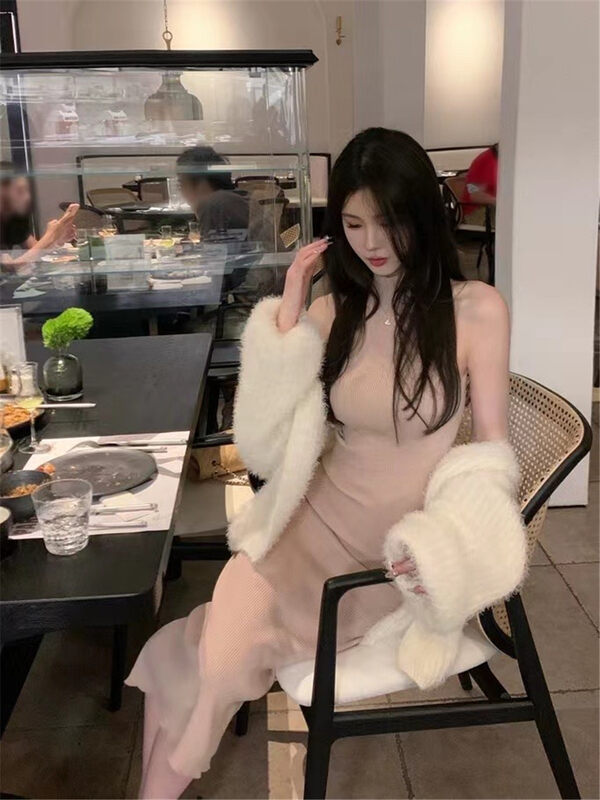New autumn and winter! [MS STUDIO] hot girl pure desire tight-fitting half turtleneck long knitted dress 96986# PCZ
