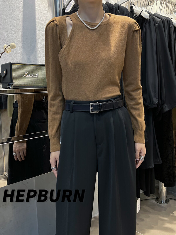 【HEPBURN Hepburn】Design fake two-piece knitted sweater (commuting all-match) Y25# FHX