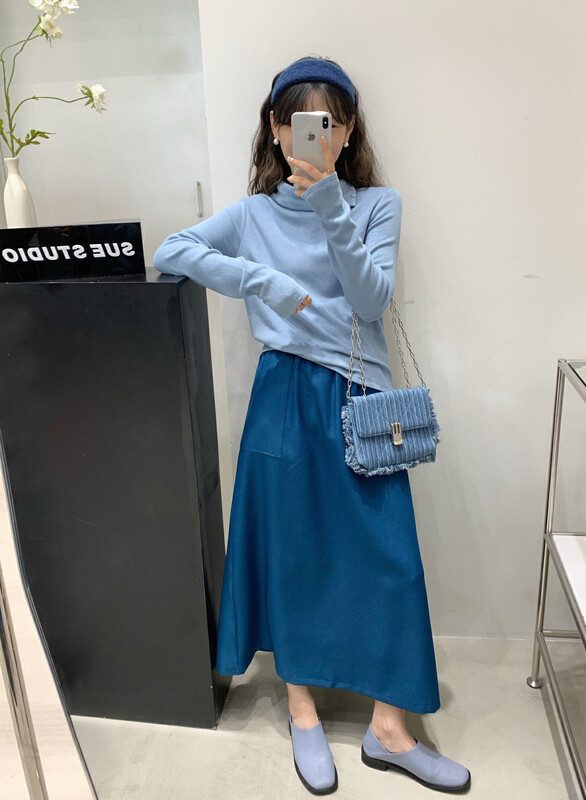 【SUE STUDIO】Fleece Large Pocket Loose Skirt 22359# ZJY
