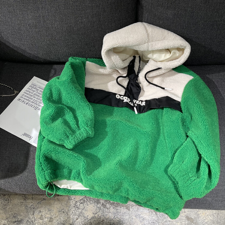 Original price 178.99! 【BOBO1972 】Korean loose color matching hooded sweater 217777# CJJ
