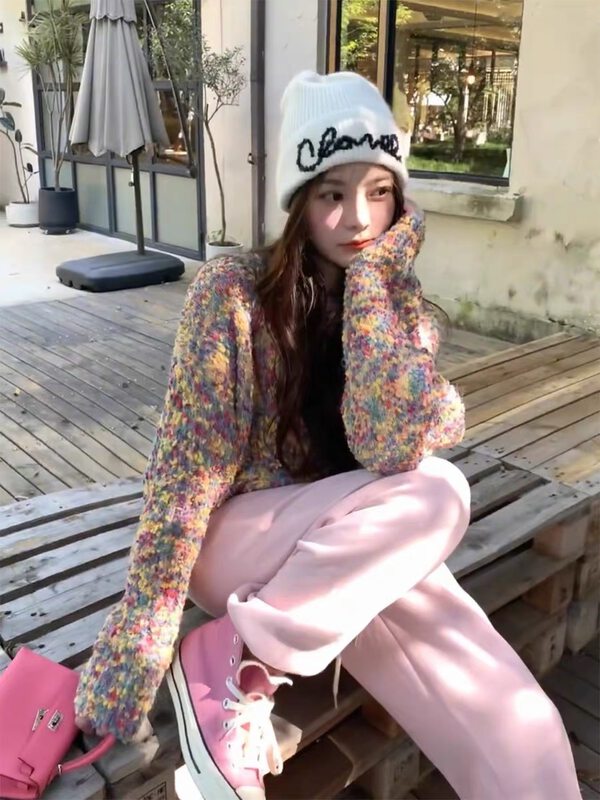 【MS STUDIO】Colorful Loose Round Neck Warm Sweater 9504# PCZ