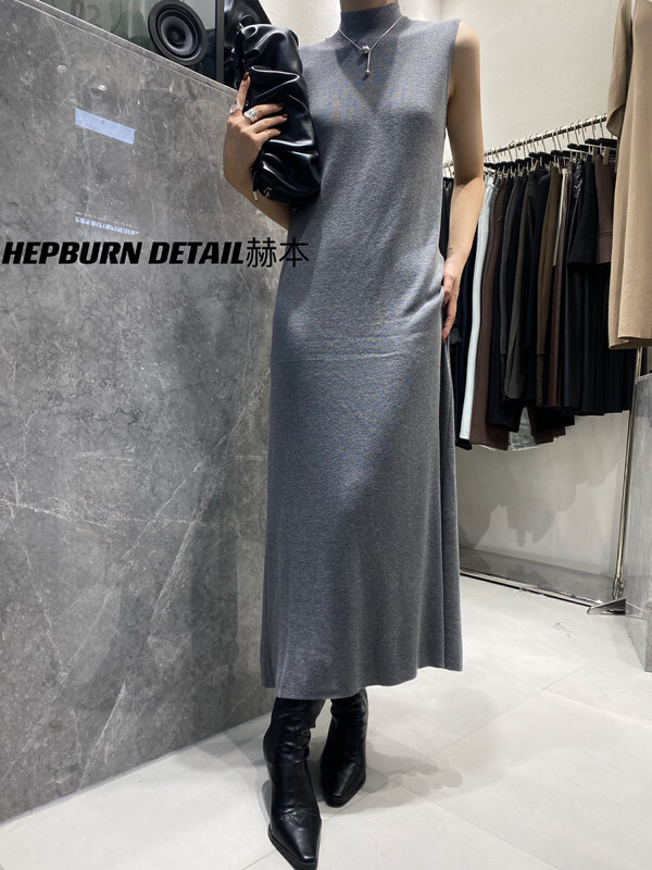 【HEPBURN Hepburn】All-match turtleneck knitted dress A17