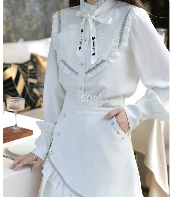 【LINNA】Slim Collar Shirt Y809# JJ