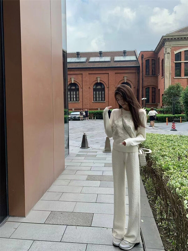 New autumn and winter! [MS STUDIO] elastic waist wide leg solid color casual pants 88276# PCZ