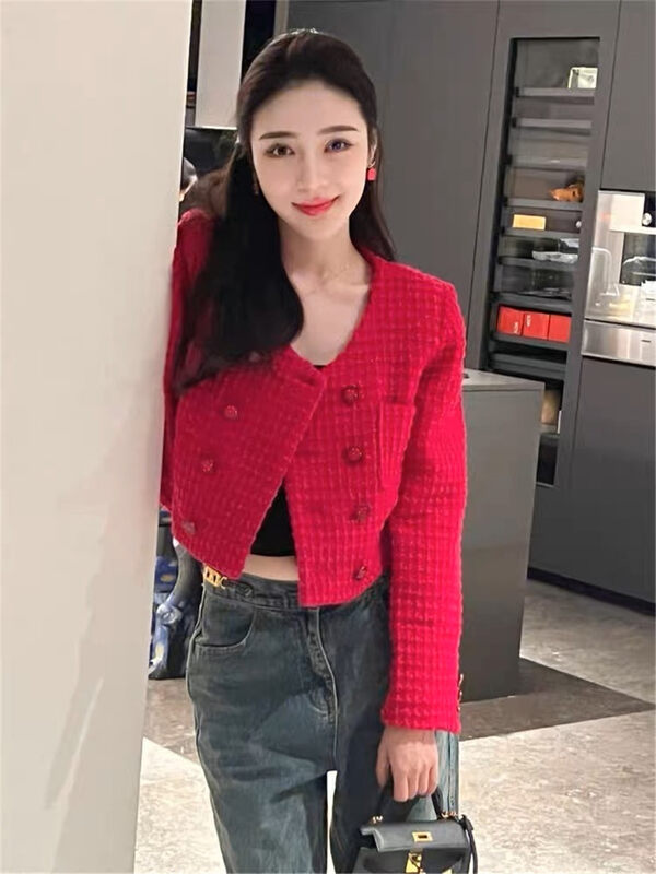 【LINNA】Xiaoxiangfeng fashion temperament plus cotton short coat (without brooch) 124845# JJ