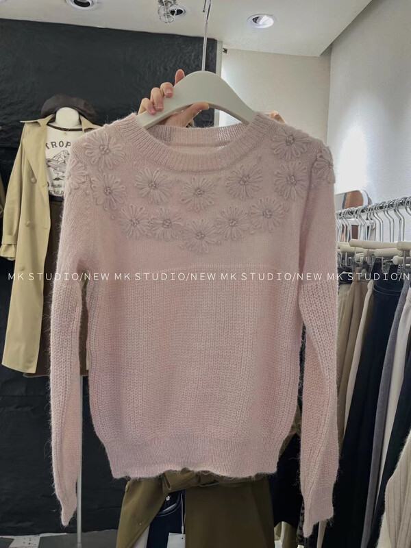 New in autumn! [MK] crocheted all-match comfortable knitted sweater D103# HJY