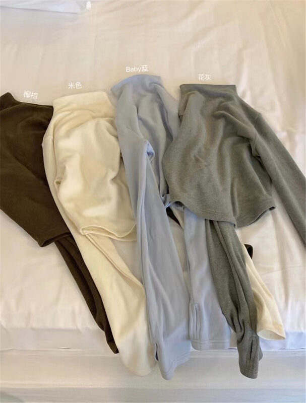 【MS STUDIO】Half turtleneck brushed long-sleeved bottoming shirt 98783# PCZ