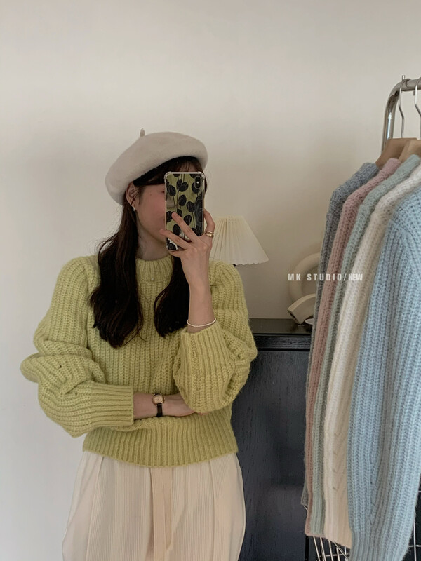 【MK】 Korean candy color loose warm sweater s091# HJY