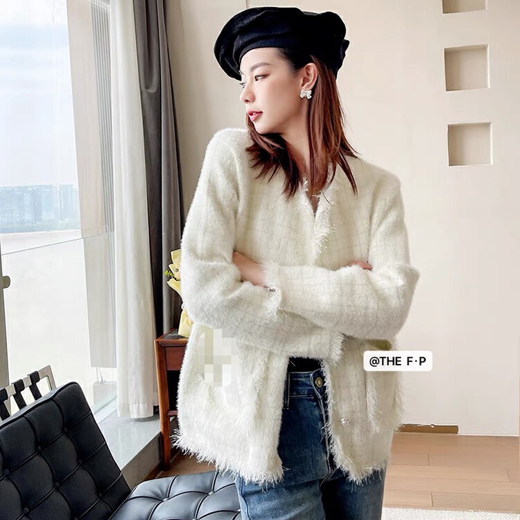 【F·P】Xiaoxiangfeng cardigan temperament warm sweater 186FP# HBX