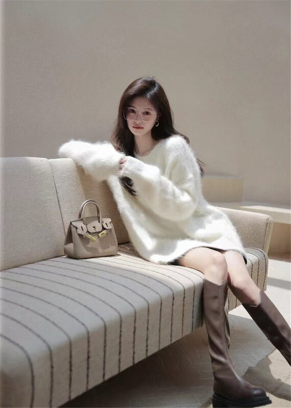 【MS STUDIO】Solid color long-sleeved all-match warm sweater 93790# PCZ