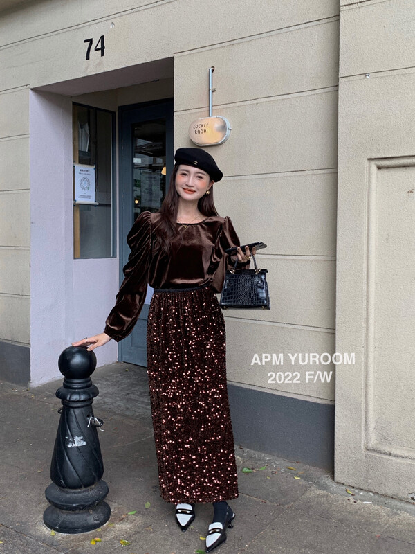 【APM YUROOM】High waist sequin skirt 9180# LSL
