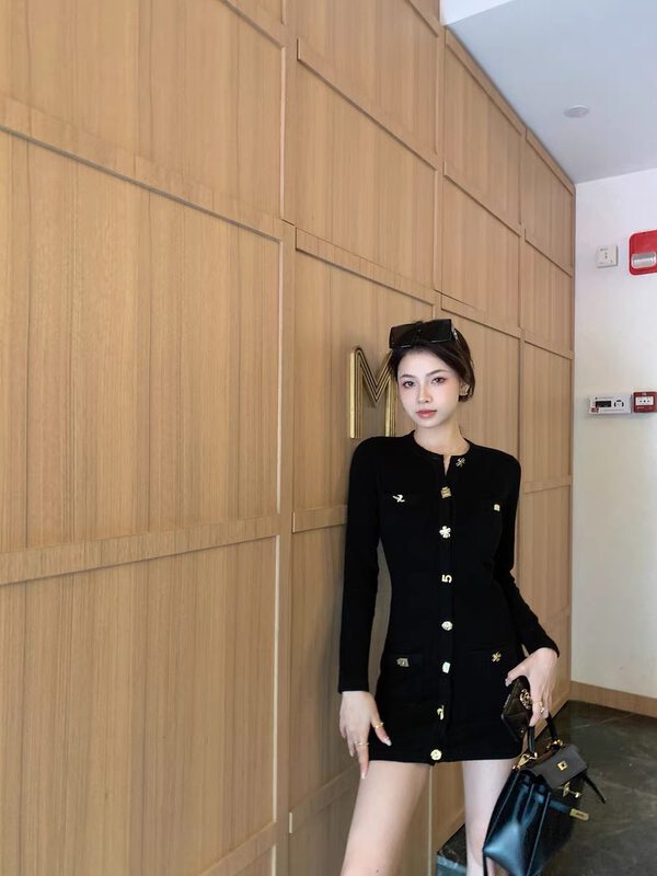 New in autumn!【MS STUDIO】Xiaoxiang style temperament knitted dress 09398-2# PCZ