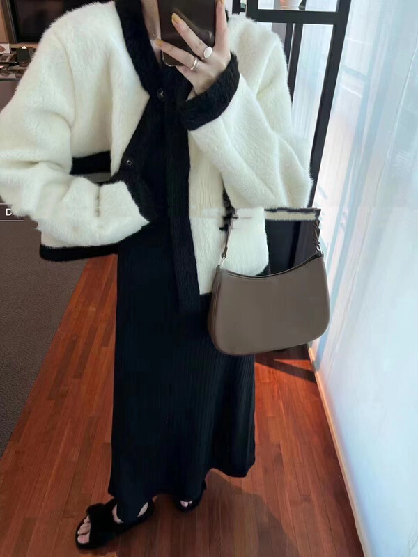[MINI NI] Color-blocking small fragrance style short coat 9466# PCZ