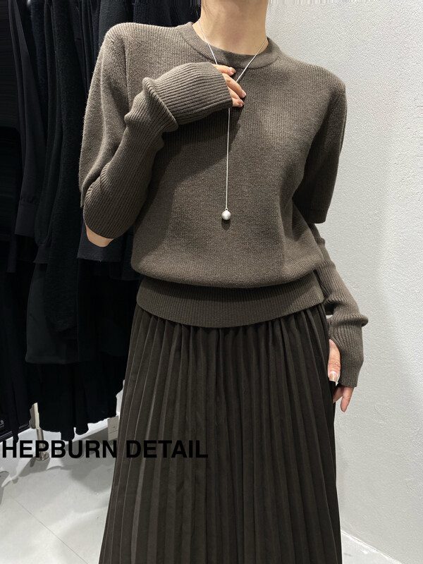 [HEPBURN Hepburn] Sleeve two-piece knitted sweater (with sleeves) foreign style and thin Y75